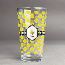 Bee & Polka Dots Pint Glass - Full Print (Personalized)