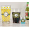 Bee & Polka Dots Pint Glass - Full Fill w Transparency - In Context