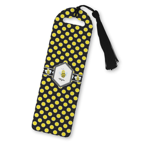 Custom Bee & Polka Dots Plastic Bookmark (Personalized)