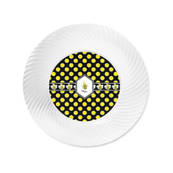 Bee & Polka Dots Plastic Party Appetizer & Dessert Plates - 6" (Personalized)