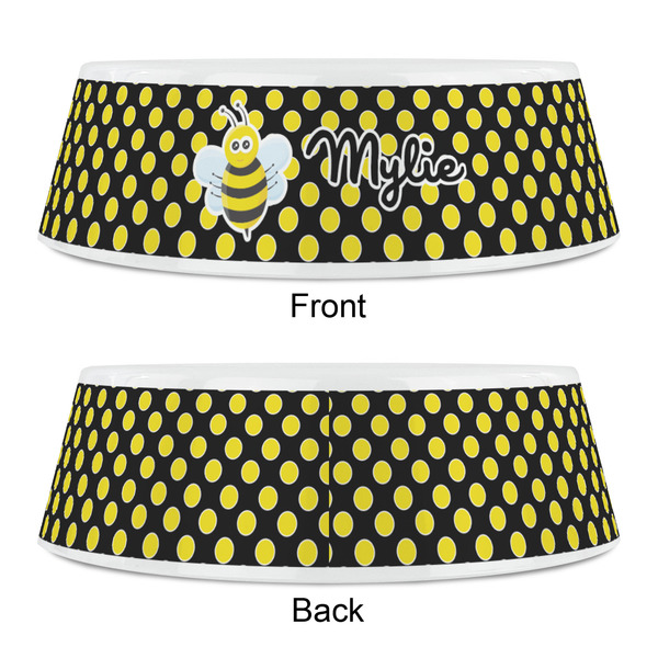 Bee & Polka Dots Plastic Pet Bowls - Small - APPROVAL