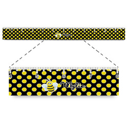 Bee & Polka Dots Plastic Ruler - 12" (Personalized)