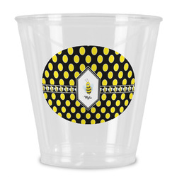 Bee & Polka Dots Plastic Shot Glass (Personalized)
