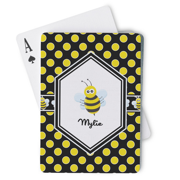 Custom Bee & Polka Dots Playing Cards (Personalized)