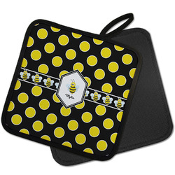 Bee & Polka Dots Pot Holder w/ Name or Text