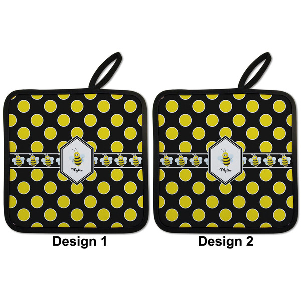 Bee & Polka Dots Pot Holders - Set of 2 APPROVAL