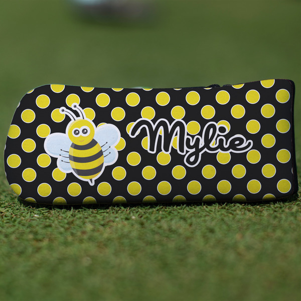 Custom Bee & Polka Dots Blade Putter Cover (Personalized)