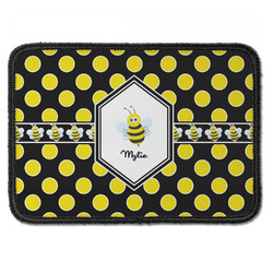 Bee & Polka Dots Iron On Rectangle Patch w/ Name or Text
