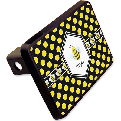 Bee & Polka Dots Rectangular Trailer Hitch Cover - 2" (Personalized)