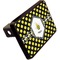 Bee & Polka Dots Rectangular Car Hitch Cover w/ FRP Insert (Angle View)