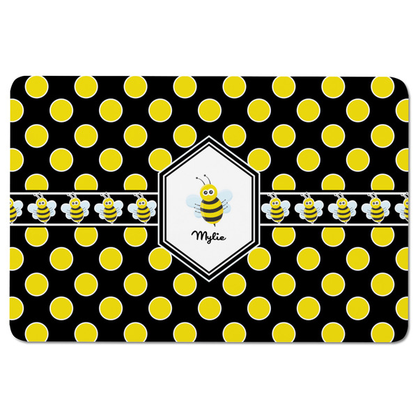 Bee & Polka Dots Rectangular Fridge Magnet - FRONT