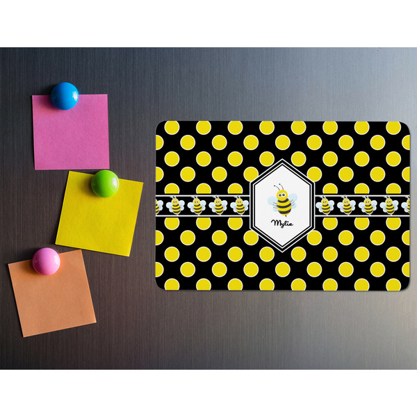 Bee & Polka Dots Rectangular Fridge Magnet - LIFESTYLE