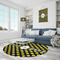 Bee & Polka Dots Round Area Rug - IN CONTEXT