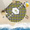 Bee & Polka Dots Round Beach Towel Lifestyle