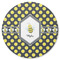 Bee & Polka Dots Round Rubber Backed Coaster (Personalized)