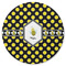 Bee & Polka Dots Round Rubber Backed Coaster (Personalized)