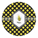 Bee & Polka Dots Round Decal (Personalized)
