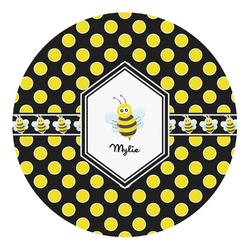 Bee & Polka Dots Round Decal (Personalized)