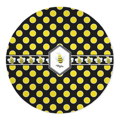 Bee & Polka Dots 5' Round Indoor Area Rug (Personalized)