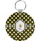 Bee & Polka Dots Round Keychain (Personalized)