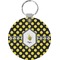 Bee & Polka Dots Round Plastic Keychain (Personalized)