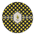 Bee & Polka Dots Round Linen Placemat (Personalized)