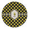 Bee & Polka Dots Round Linen Placemat (Personalized)