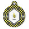 Bee & Polka Dots Round Pet ID Tag - Large - Front