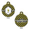 Bee & Polka Dots Round Pet Tag - Front & Back