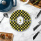 Bee & Polka Dots Round Stone Trivet - In Context View