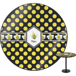 Bee & Polka Dots Round Table - 30" (Personalized)