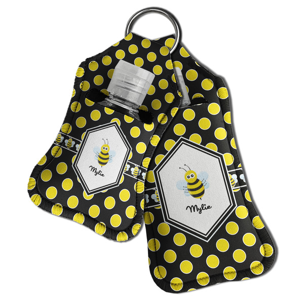 Bee & Polka Dots Sanitizer Holder Keychain - Both in Case (PARENT)