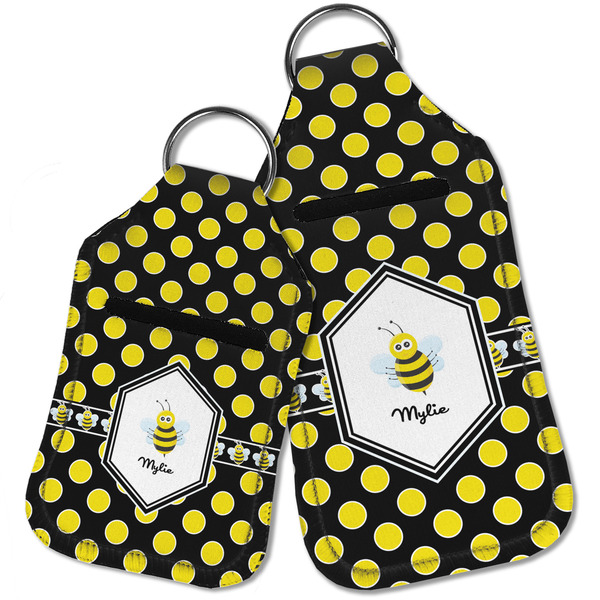 Bee & Polka Dots Sanitizer Holder Keychain - Parent Main