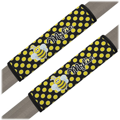 Bee & Polka Dots Seat Belt Covers (Set of 2) (Personalized)
