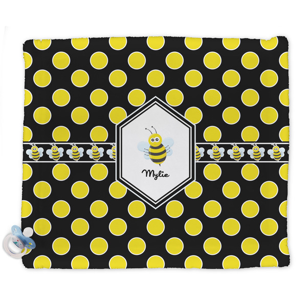 Custom Bee & Polka Dots Security Blanket - Single Sided (Personalized)