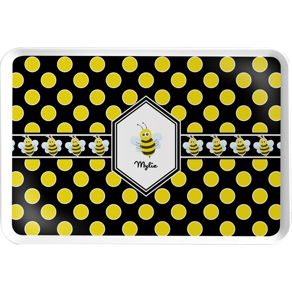 Custom Bee & Polka Dots Serving Tray (Personalized)