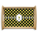 Bee & Polka Dots Natural Wooden Tray - Small (Personalized)