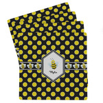 Bee & Polka Dots Absorbent Stone Coasters - Set of 4 (Personalized)