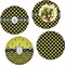 Bee & Polka Dots Set of Lunch / Dinner Plates