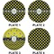 Bee & Polka Dots Set of Lunch / Dinner Plates (Approval)