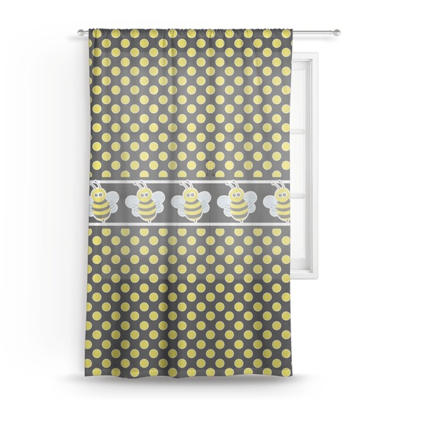 Custom Bee & Polka Dots Sheer Curtain