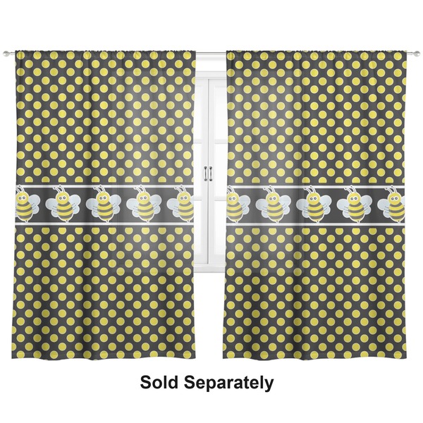 Bee & Polka Dots Sheer Curtains