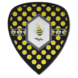 Bee & Polka Dots Iron on Shield Patch A w/ Name or Text