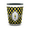 Bee & Polka Dots Ceramic Shot Glass - 1.5 oz - Two Tone - Single (Personalized)