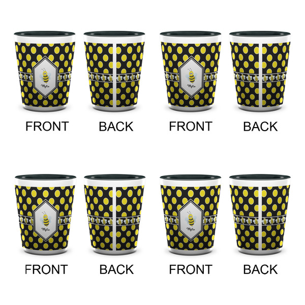 Bee & Polka Dots Shot Glassess - Two Tone - Set of 4 - APPROVAL