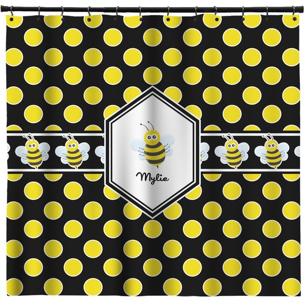Custom Bee & Polka Dots Shower Curtain - Custom Size (Personalized)
