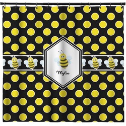 Bee & Polka Dots Shower Curtain (Personalized)