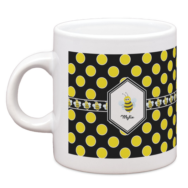 Custom Bee & Polka Dots Espresso Cup (Personalized)