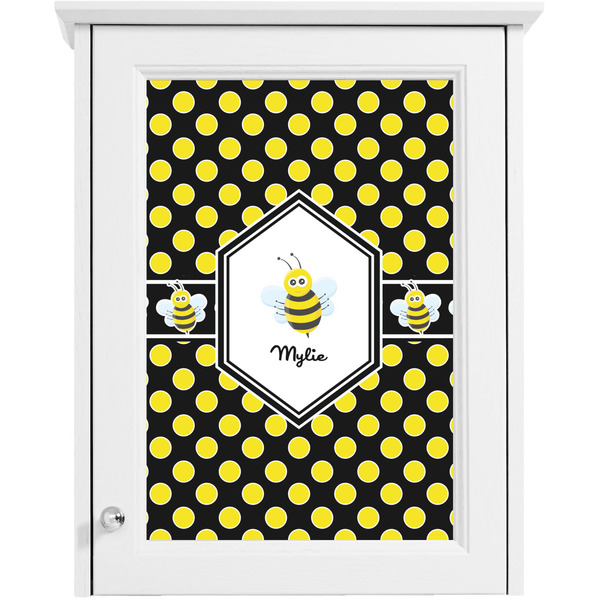 Bee & Polka Dots Single White Cabinet Decal