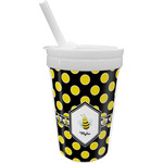 Bee & Polka Dots Sippy Cup with Straw (Personalized)